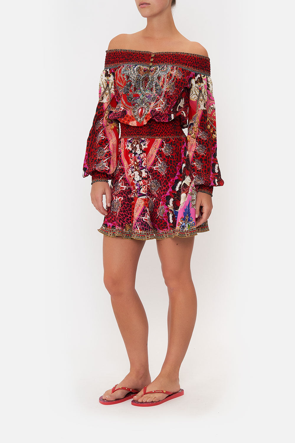 OFF SHOULDER SHORT DRESS ARTESANIA MANIA