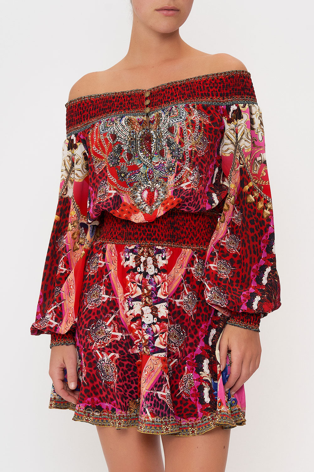 OFF SHOULDER SHORT DRESS ARTESANIA MANIA