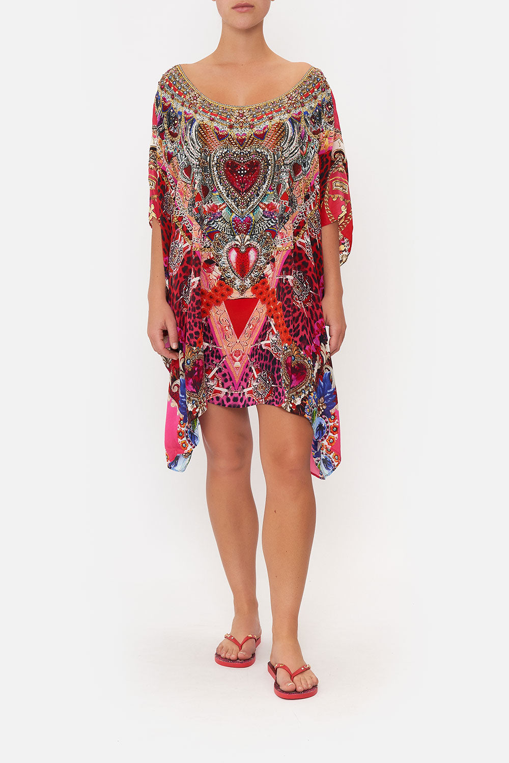 SHORT ROUND NECK KAFTAN ARTESANIA MANIA