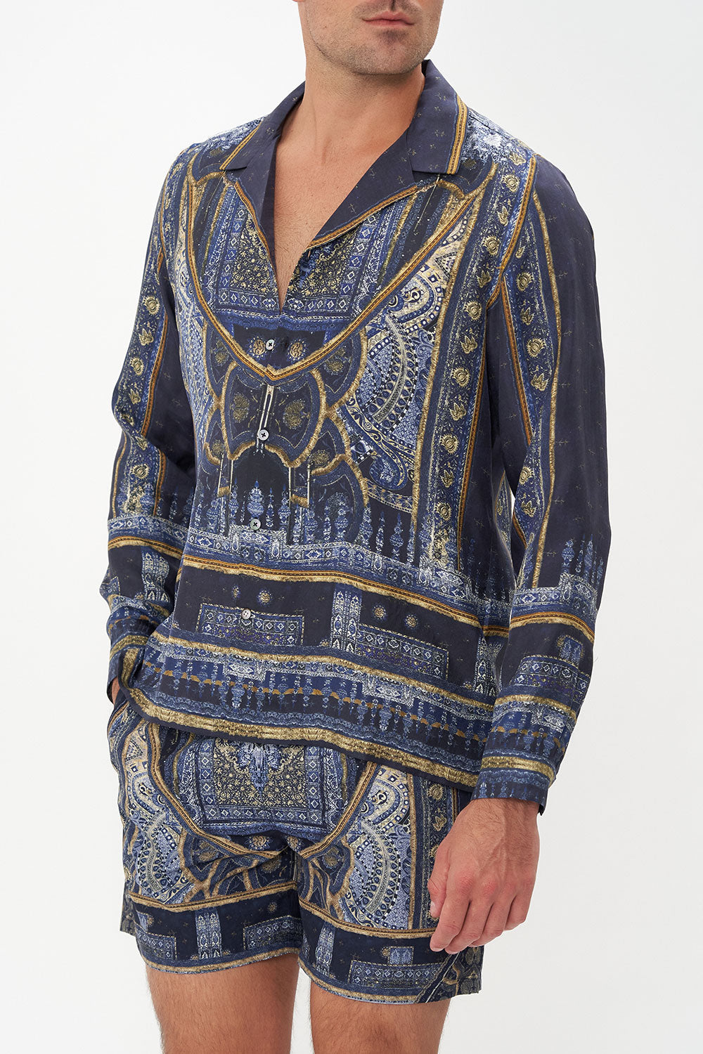 LONG SLEEVE CAMP COLLARED SHIRT FOREVER FAMILY