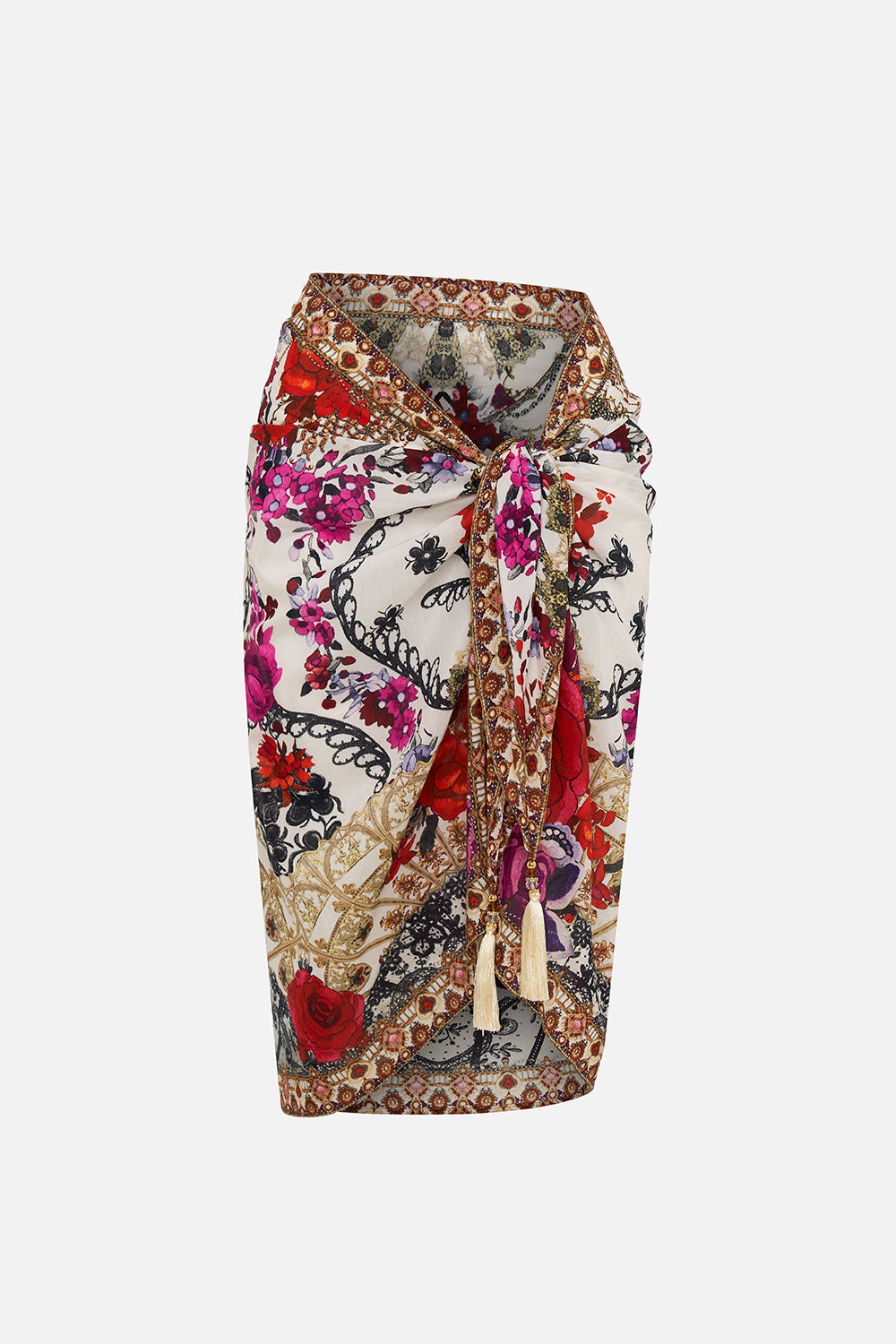 SHORT TASSEL SARONG REIGN OF ROSES