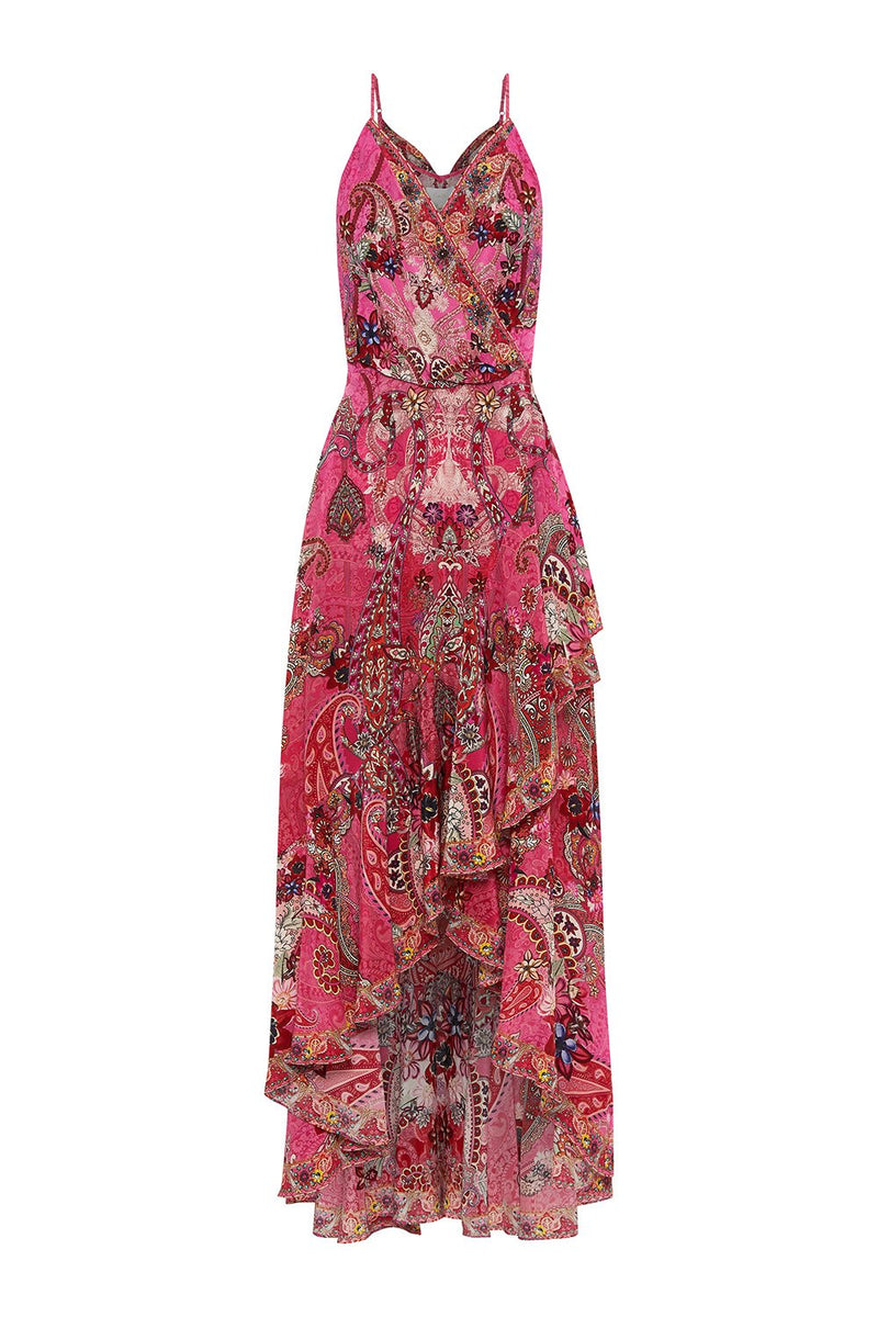 DRAPED FRONT WRAP DRESS PALISADES PAISLEY CAMILLA