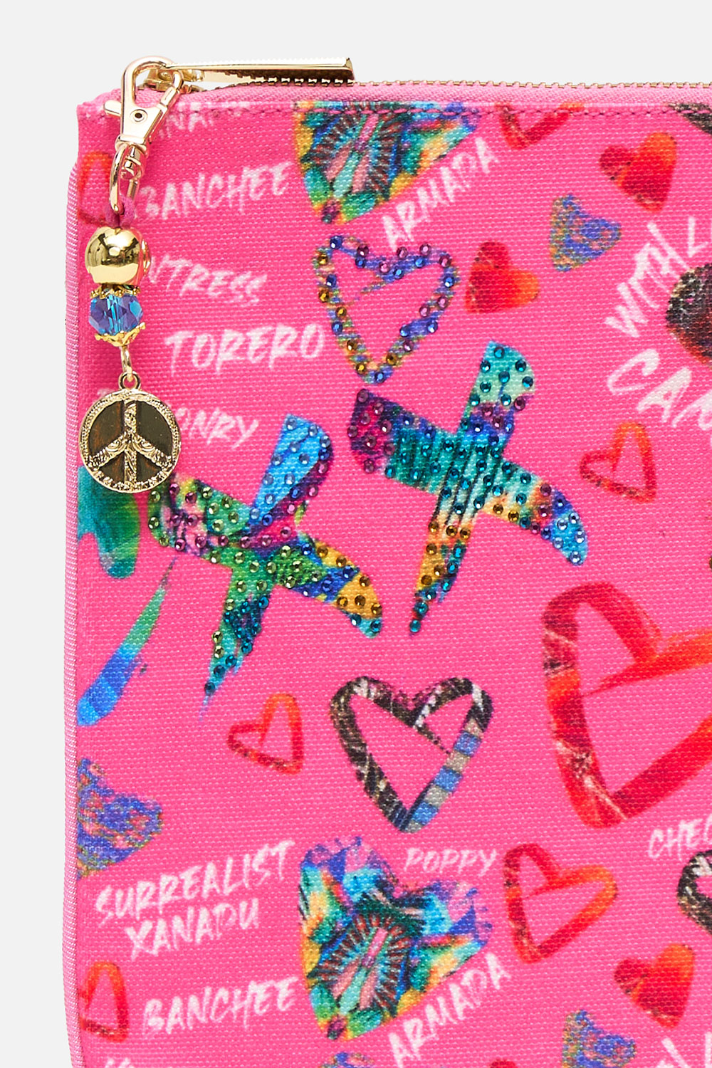 SMALL CANVAS CLUTCH WRITINGS ON THE WALL