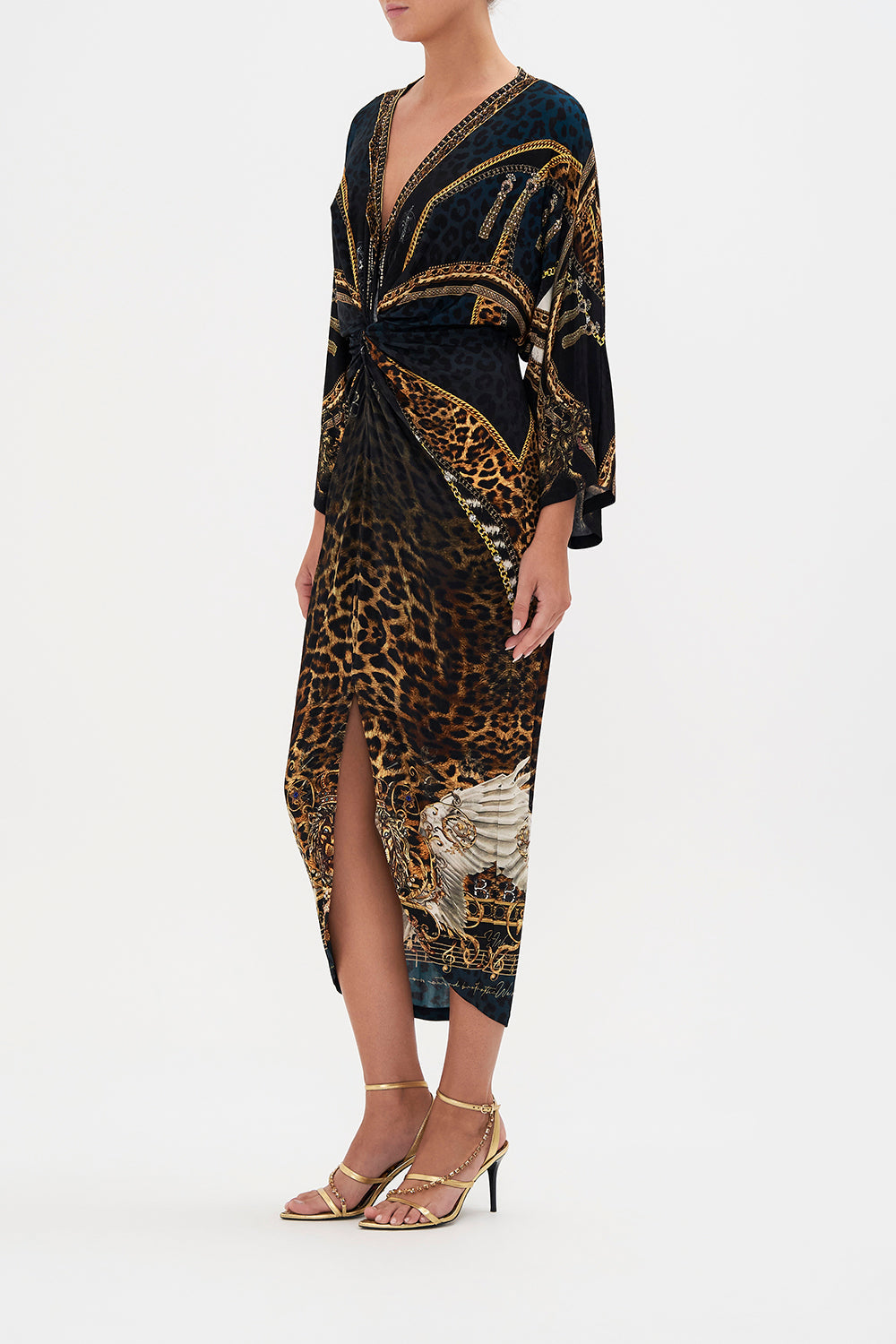 LONG SPLIT FRONT TWIST DRESS ROCKSTAR ROYALTY