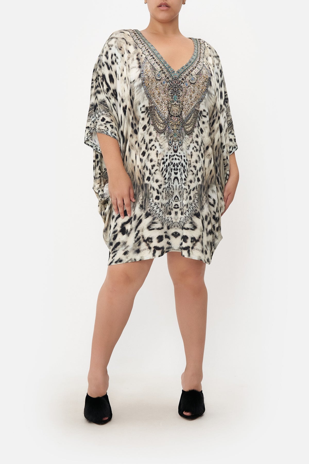 BAT SLEEVE DRESS SNOW WHISPERS LOUNGE