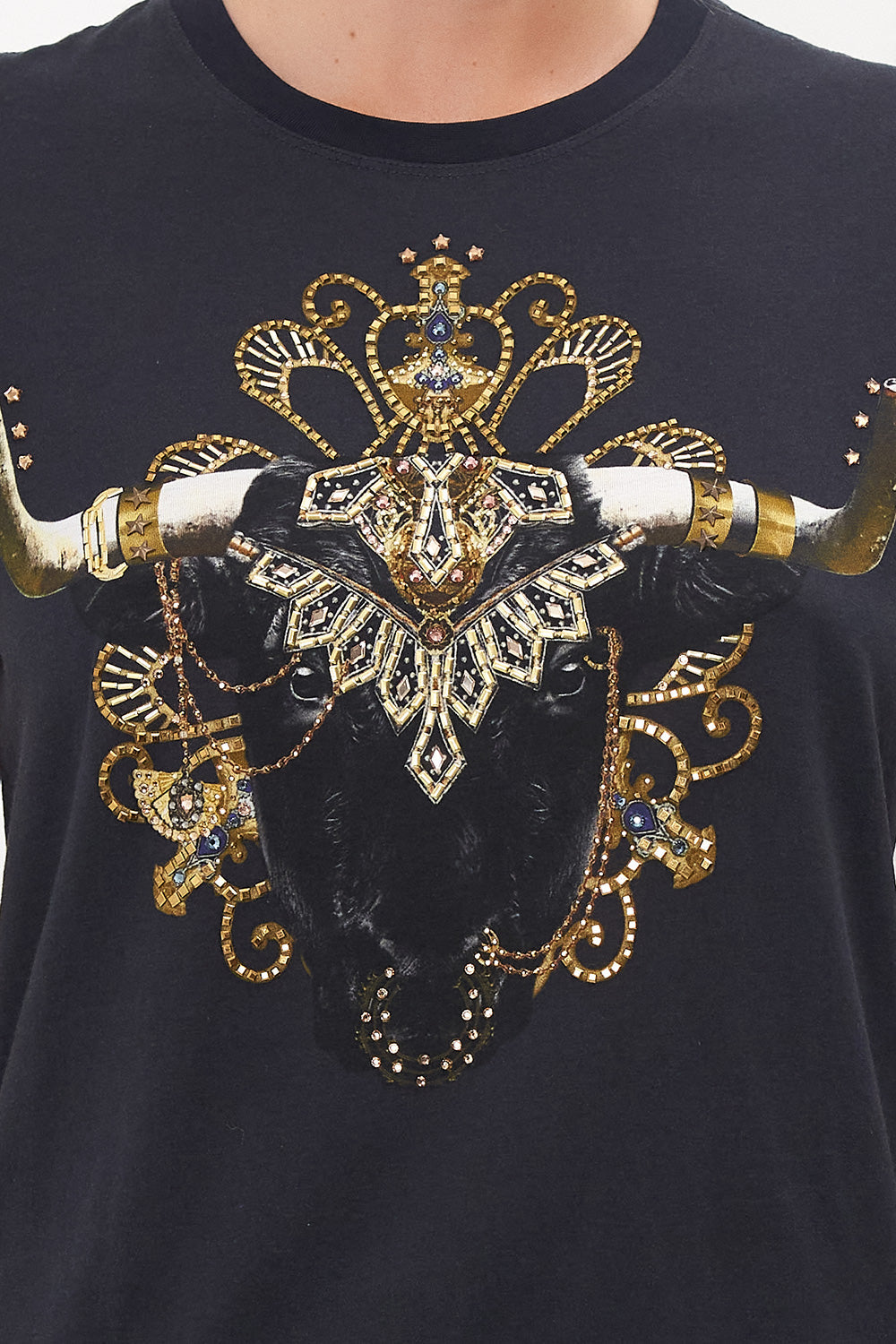 SLIM FIT ROUND NECK T-SHIRT ITS ALL OVER TORERO