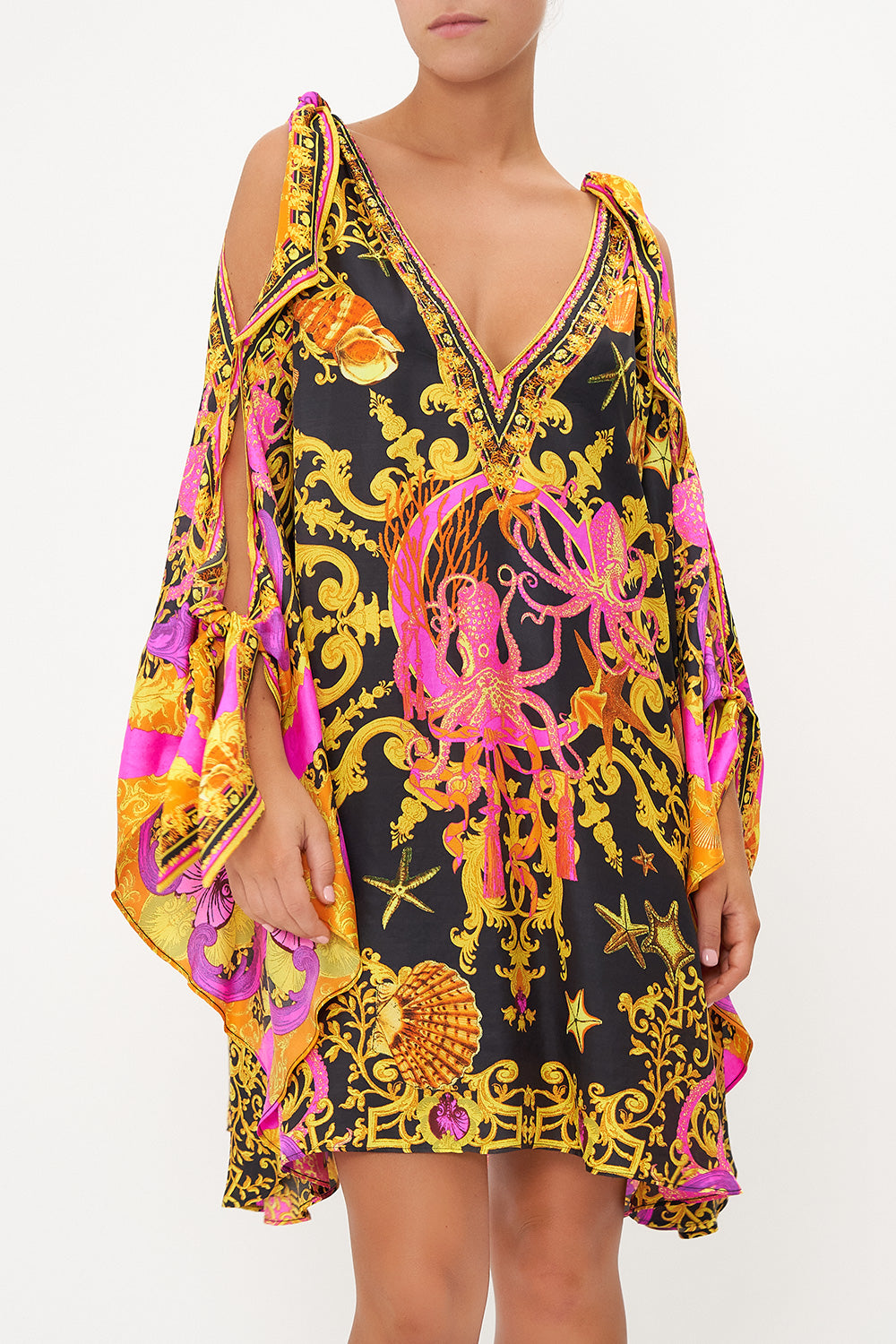 SCARF TIE SHORT KAFTAN OCTOPIA
