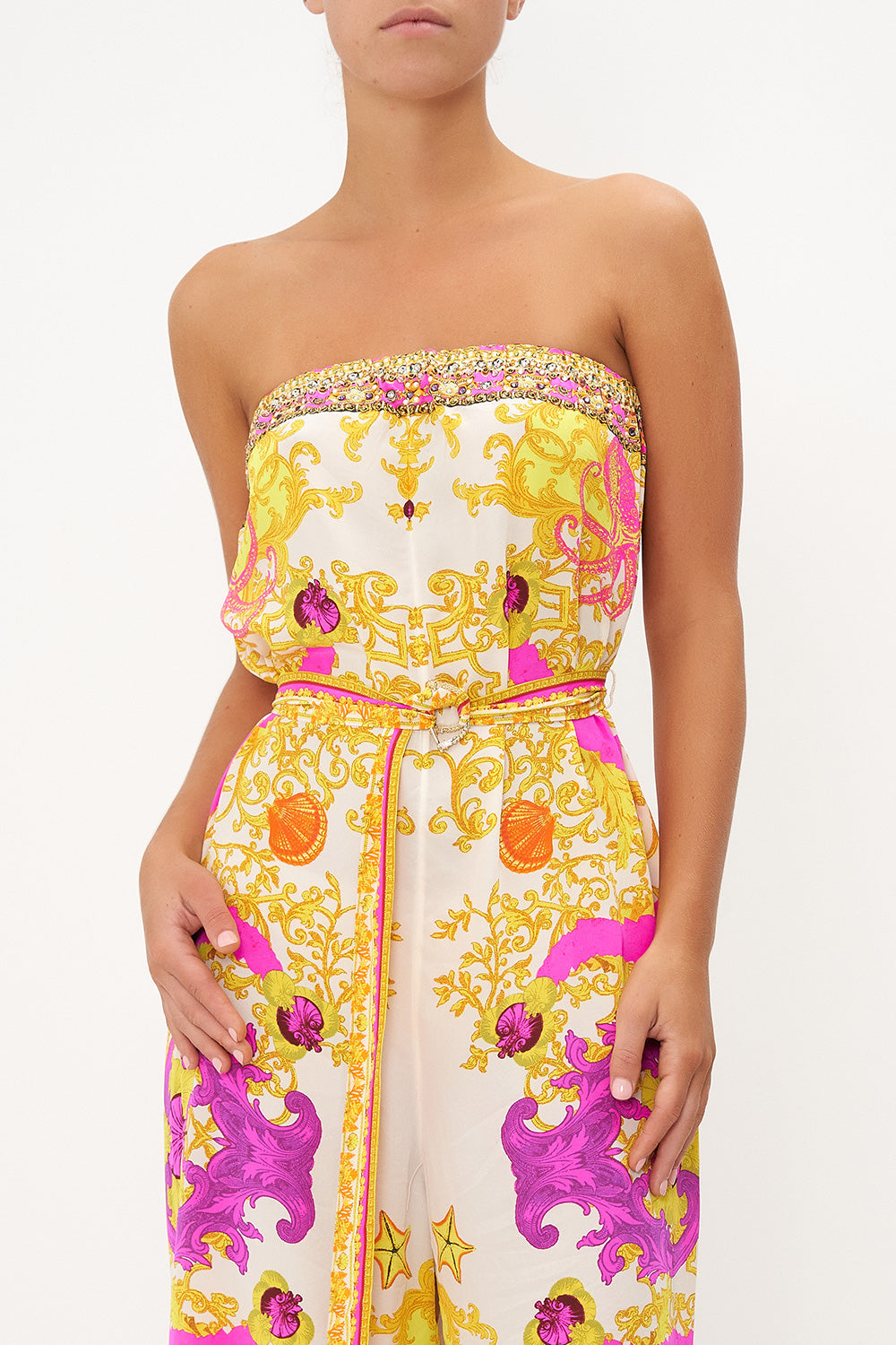 STRAPLESS JUMPSUIT WITH D RING BELT SQUID SQUAD