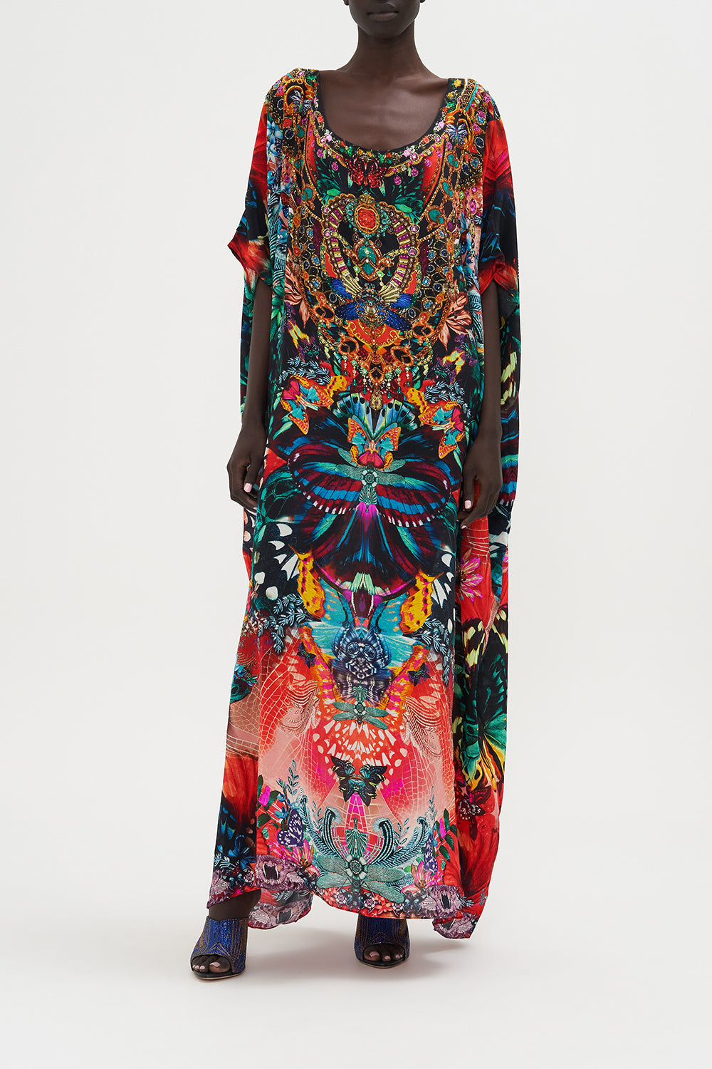 ROUND NECK KAFTAN IN A FLUTTER