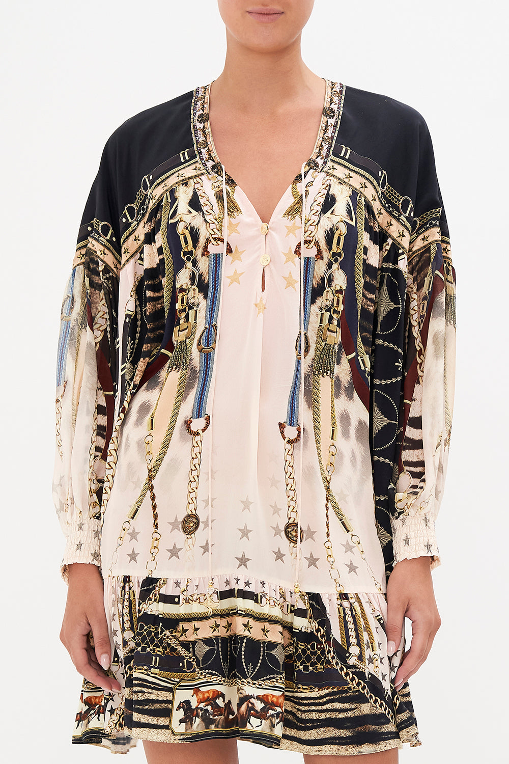 GATHERED YOKE DRESS I WANNA BE A COWGIRL BABY