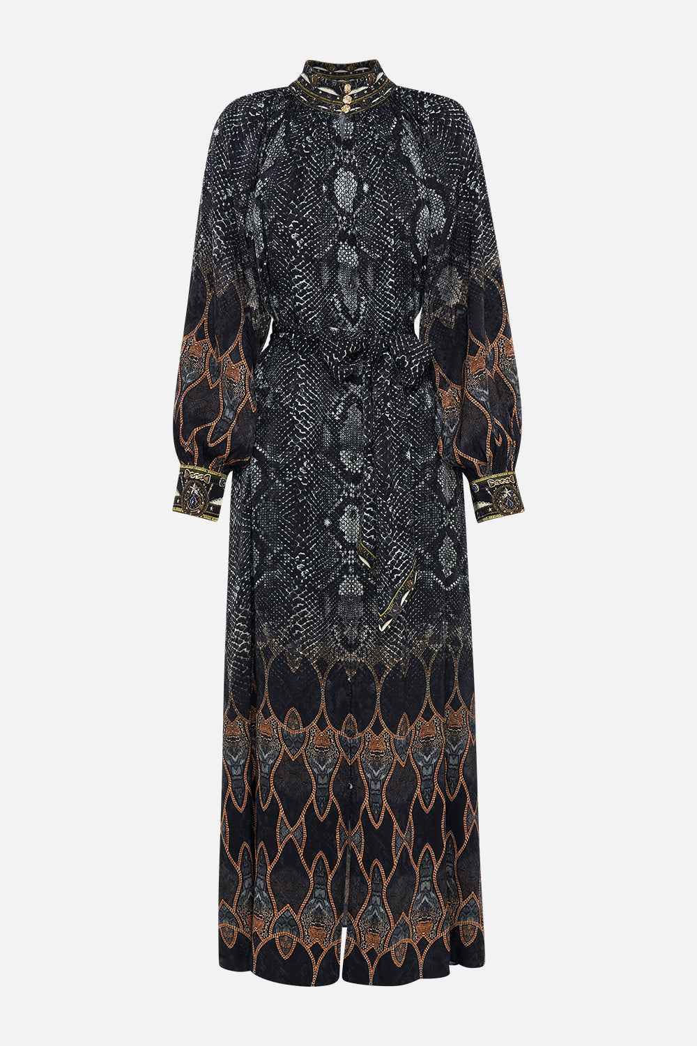 RAGLAN SLEEVE MIDI SHIRT DRESS WILD HORSES