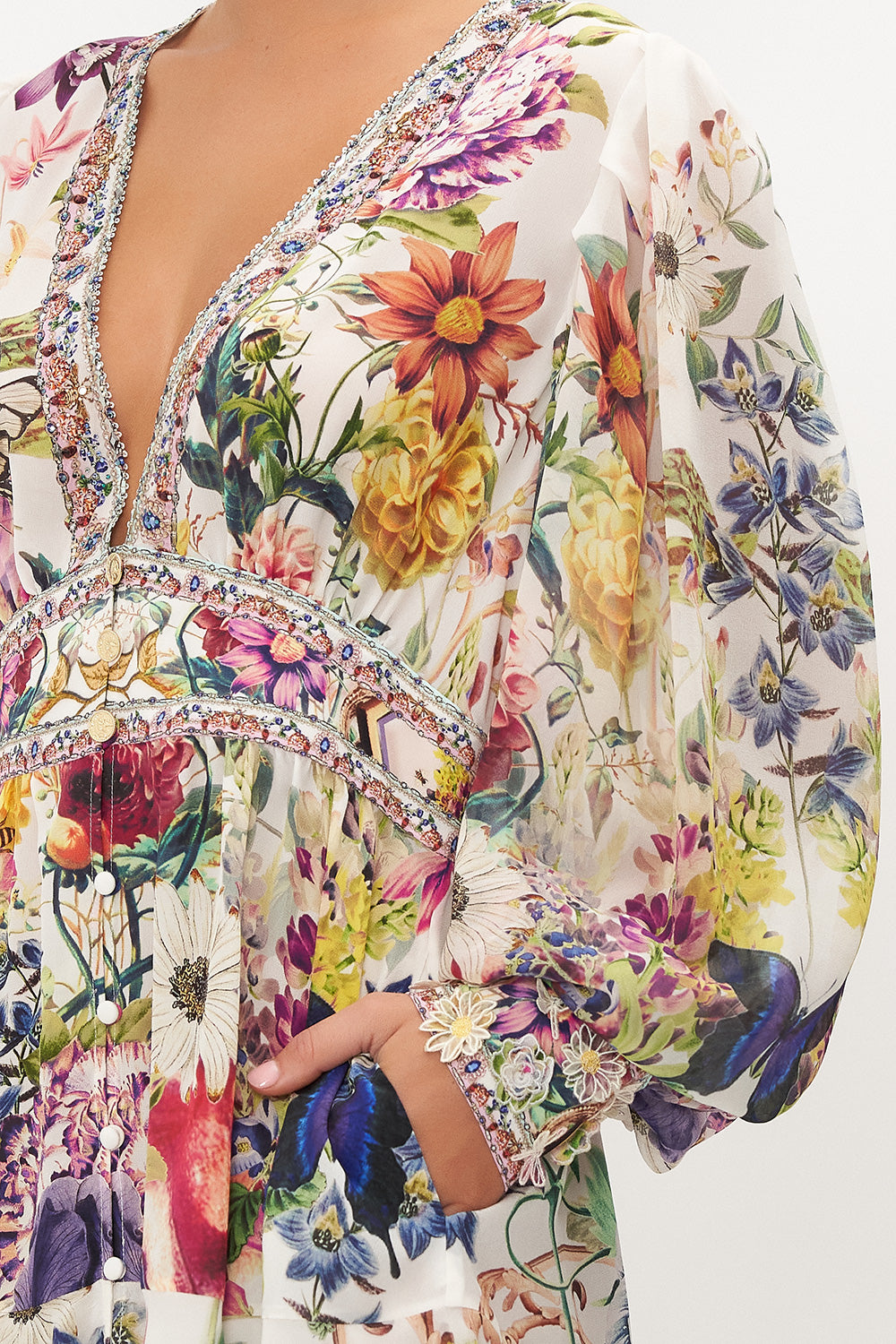 BUTTON FRONT FRILL DRESS QUEENS BEE HIVE