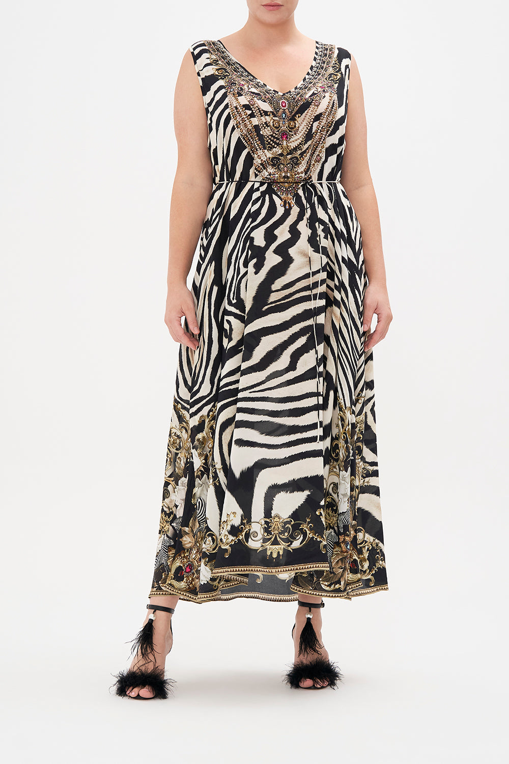 V NECK RACERBACK DRESS EARN YOUR STRIPES