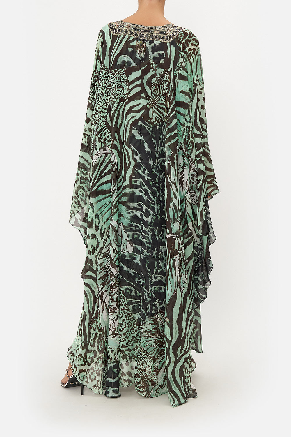 BELTED KAFTAN WITH ARM DETAIL LEOPARD LORE