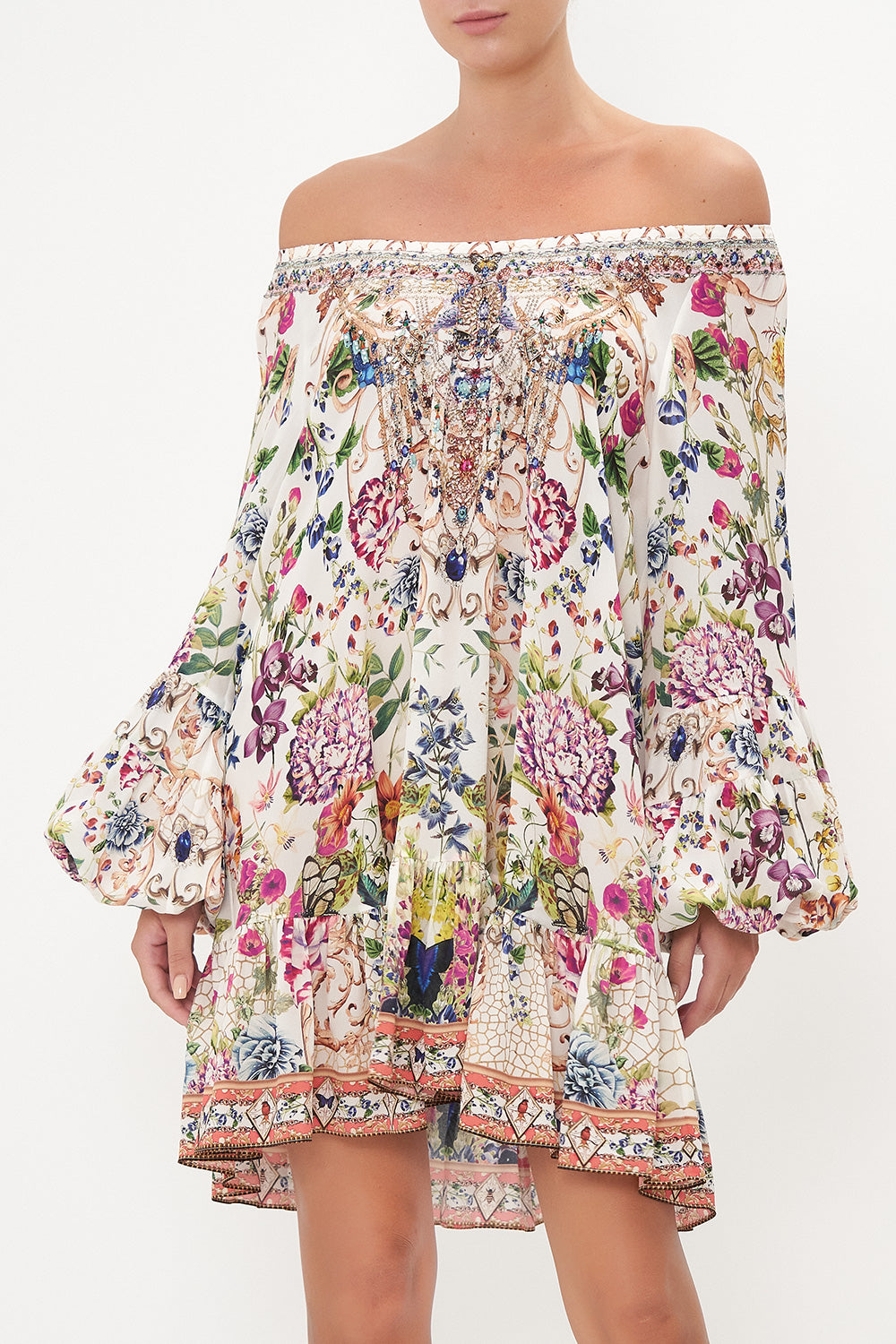 BLOUSON SLEEVE A LINE FRILL DRESS QUEENS BEE HIVE