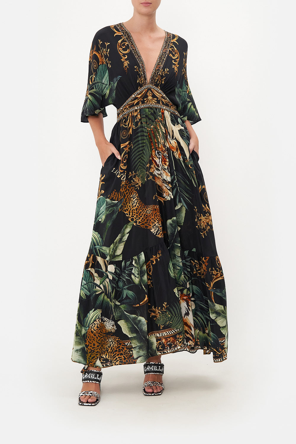 WAISTED DRESS WITH HEM RUFFLE EASY TIGER