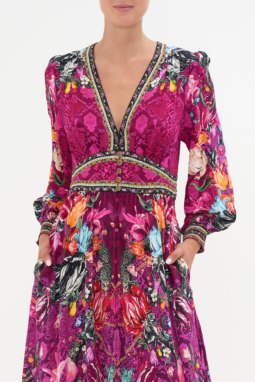 BUTTON DRESS WITH SHAPED WAISTBAND VISION OF VENOM