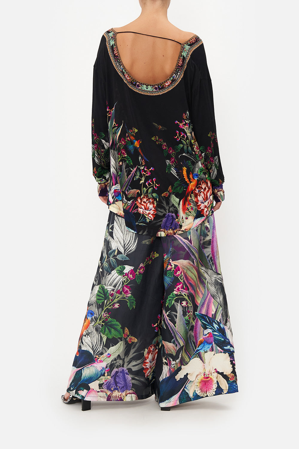 COWL BACK LONG SLEEVE TEE PARADISO PLACE