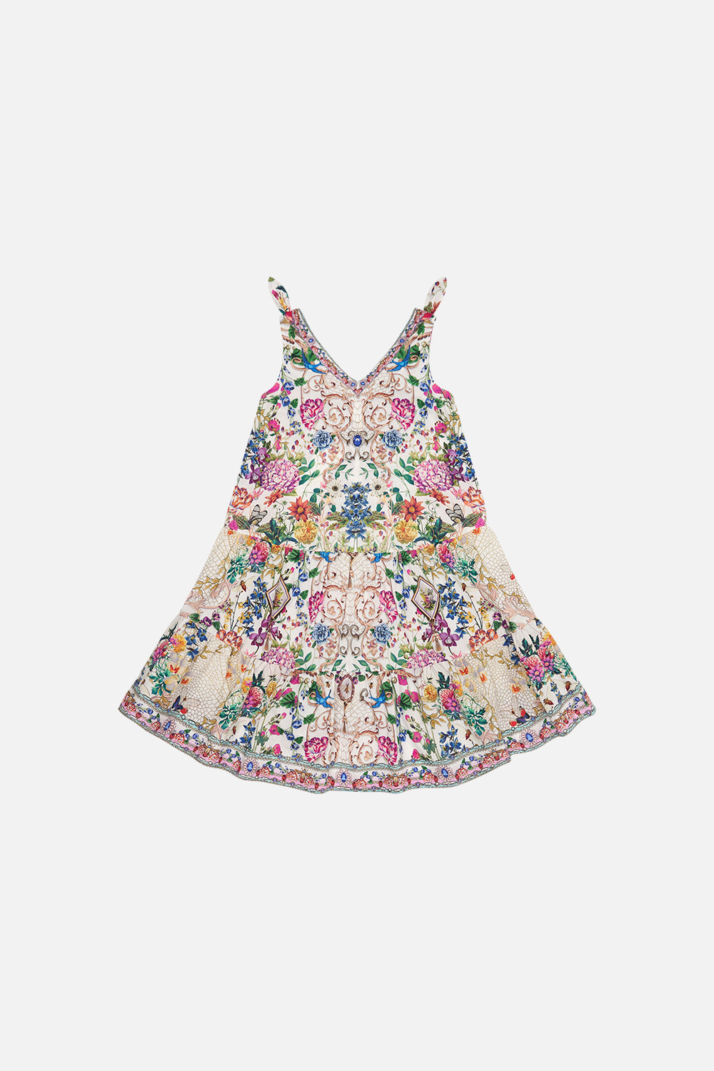 KIDS TIERED DRESS WITH BOWS 4-10 QUEENS BEE HIVE