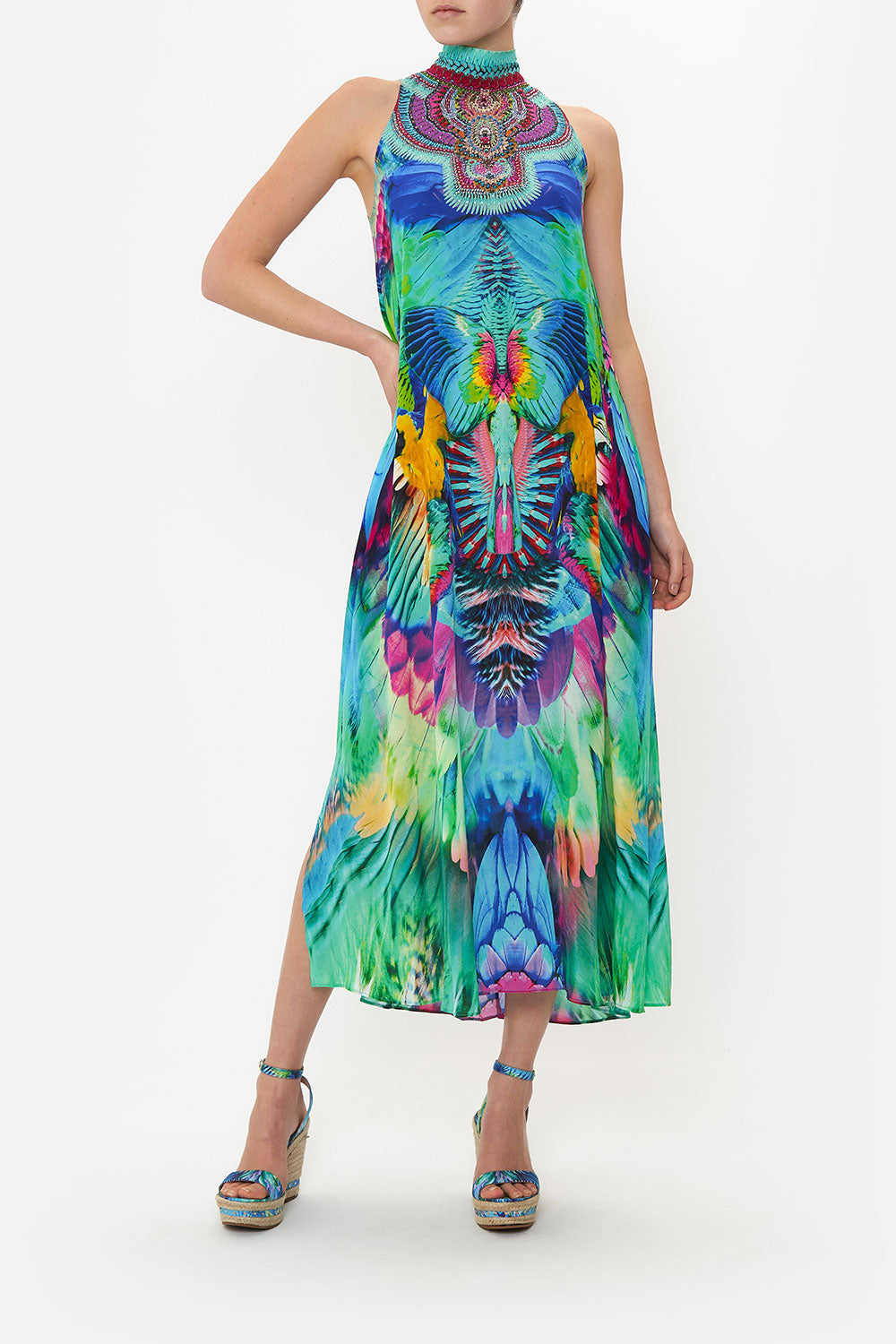 HIGH NECK DRESS WITH BACK NECK TIE AGE OF ASTERIA