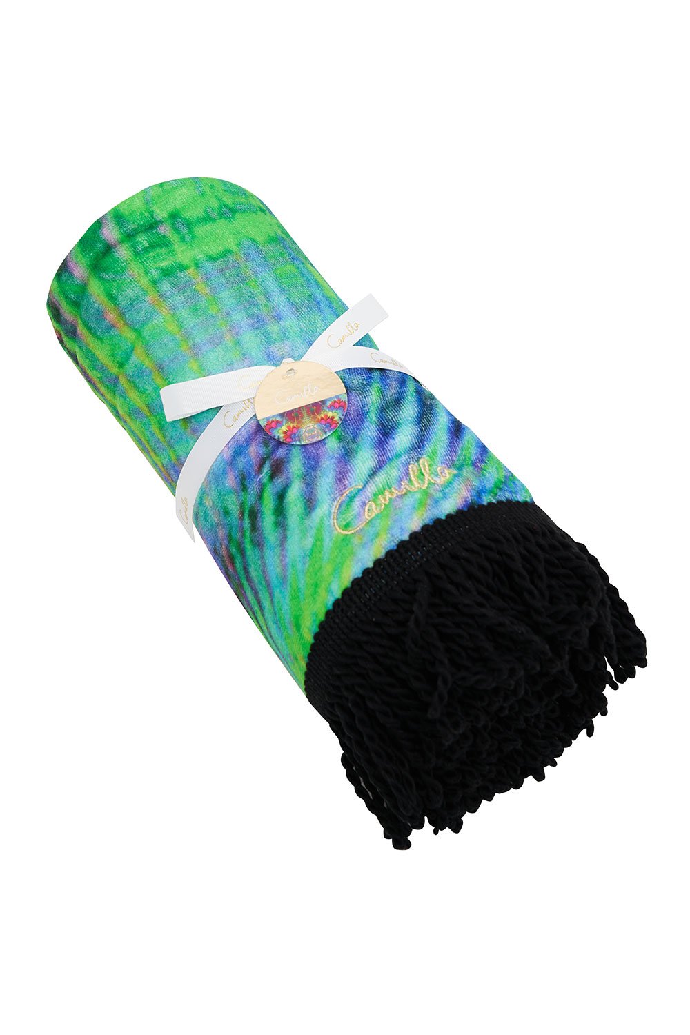 RECTANGLE TOWEL WITH FRINGE HYPED UP HIPPIE