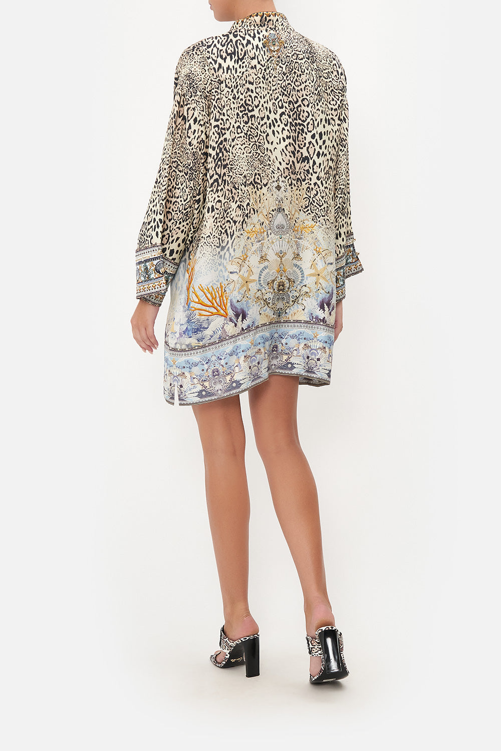 ZIP FRONT SHIRT DRESS SEAHORSE SONNET