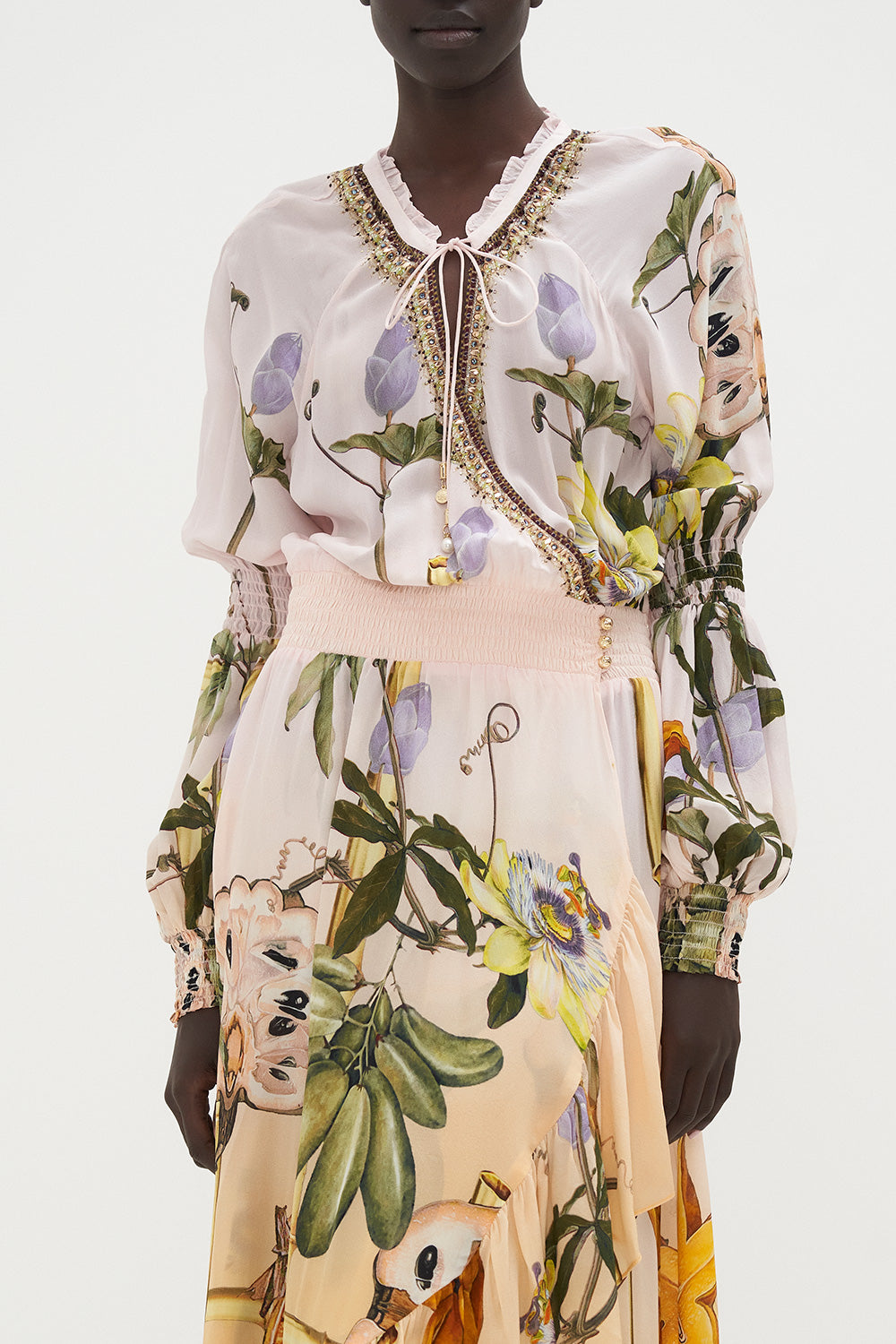 BLOUSON SLEEVE WRAP DRESS ORIGINAL SIN