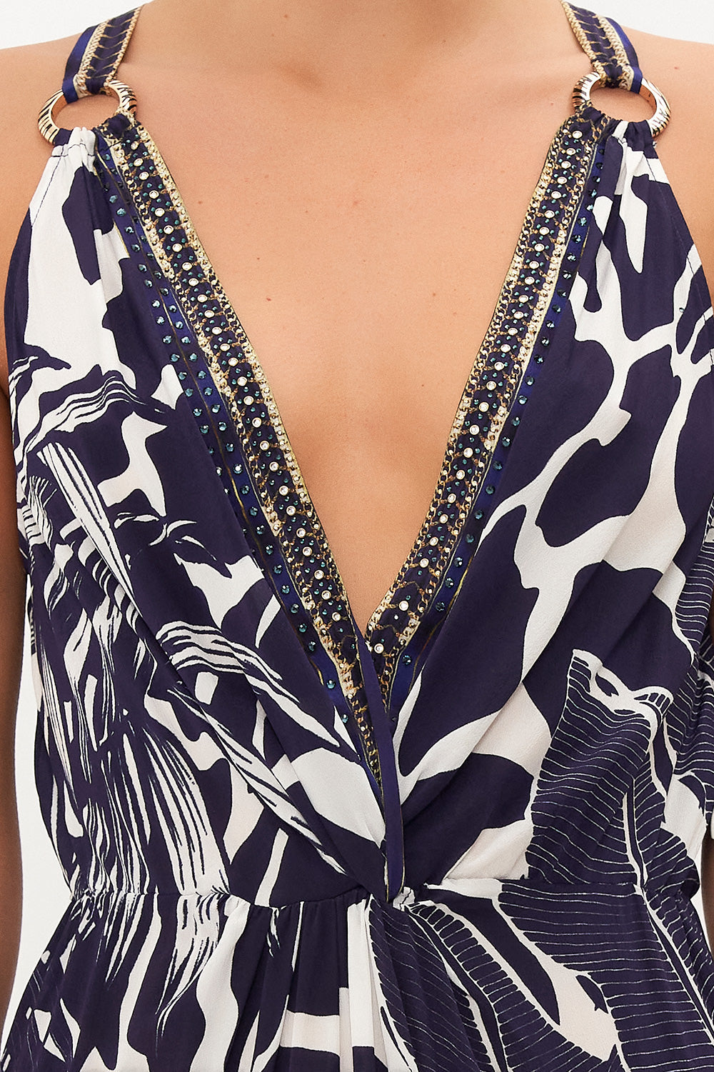 TWIST FRONT DRESS WITH HARDWARE WHERES YOUR HEAD AT