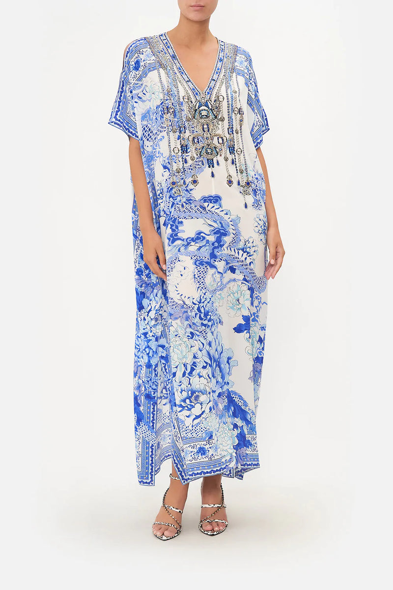 SLIM FIT KAFTAN WITH SPLIT TEMPLE TEMPTRESS
