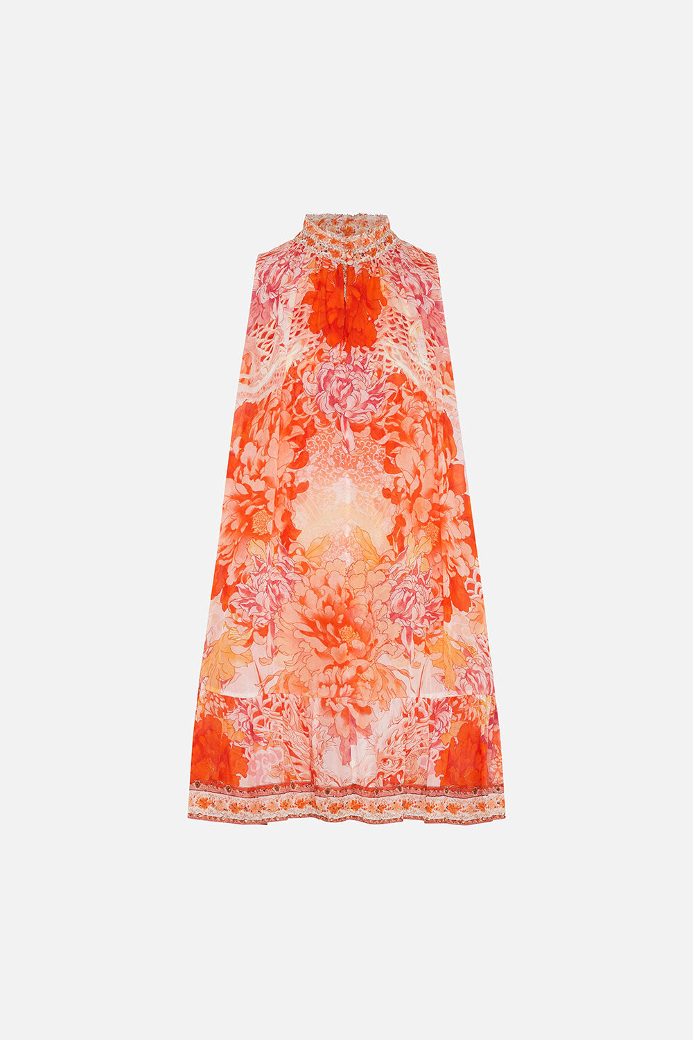 HIGH NECK RUFFLE DRESS DRAGON MOTHER