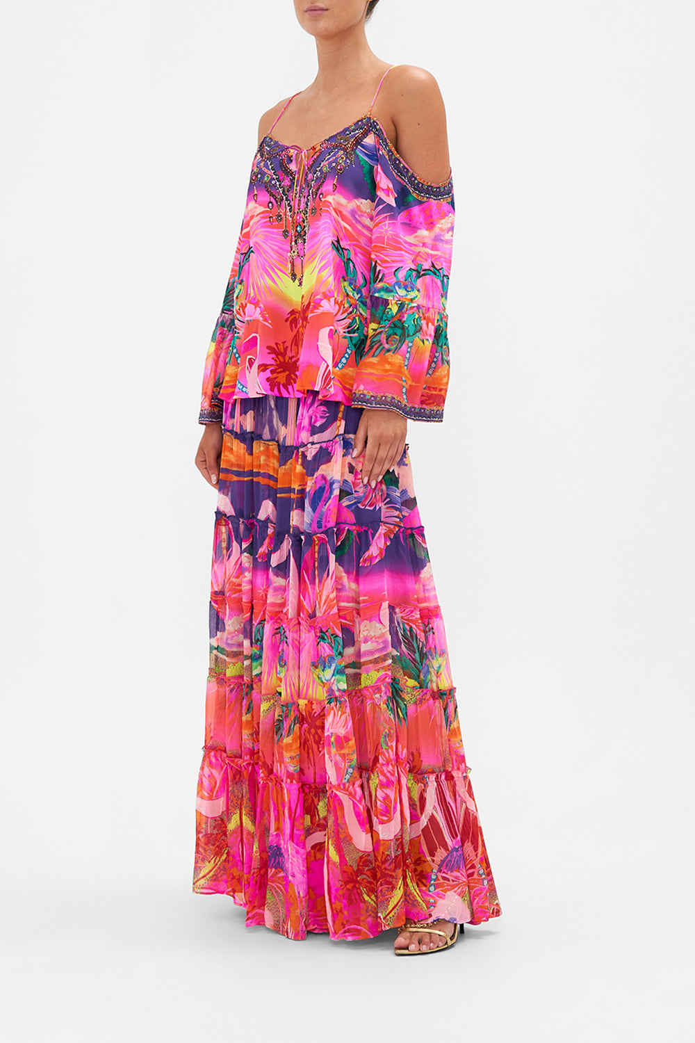 DROP SHOULDER TOP FLIGHT OF THE FLAMINGO