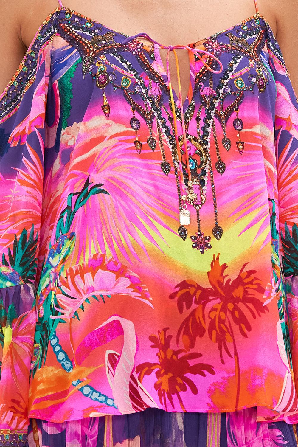 DROP SHOULDER TOP FLIGHT OF THE FLAMINGO