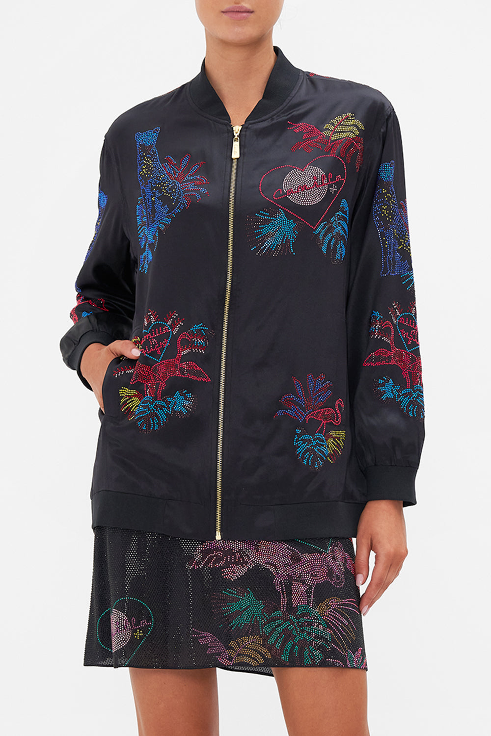 OVERSIZED BOMBER NAUGHTY NEON