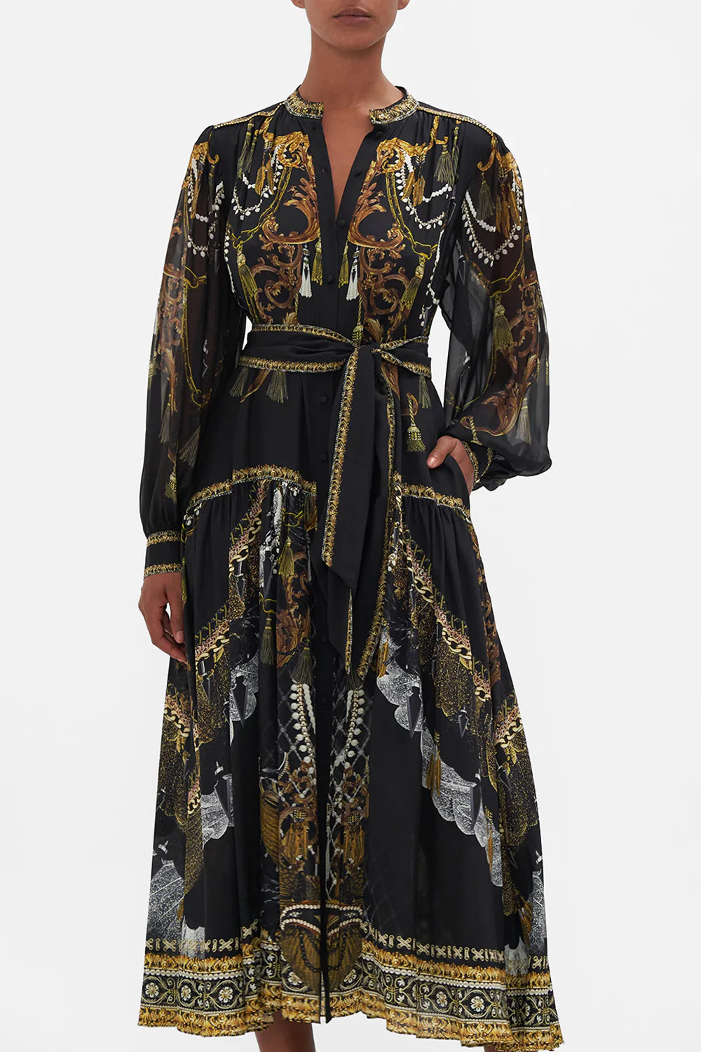 BUTTON THROUGH DRESS WITH YOKE RAVIN RAVEN