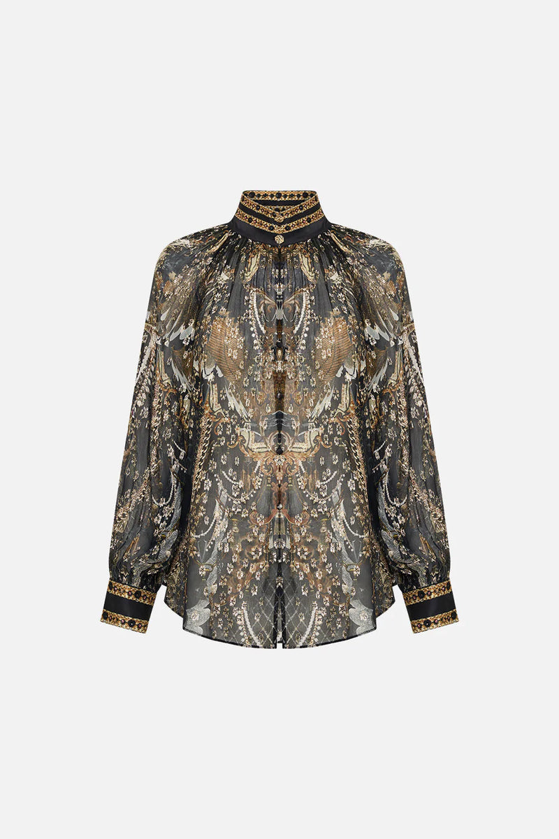 RAGLAN BUTTON UP SHIRT VIEW FROM THE VEIL