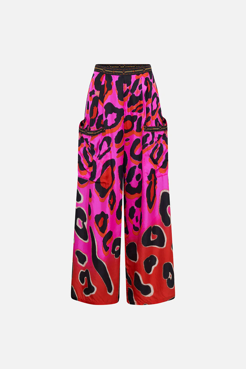 CAMILLA Women Wide Leg Trouser With Front Pockets - Sea Charm