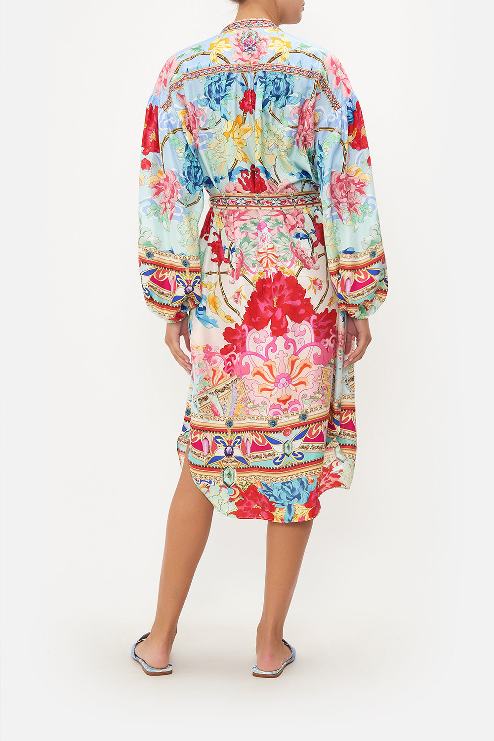 BLOUSON SLEEVE MIDI DRESS GO STAG