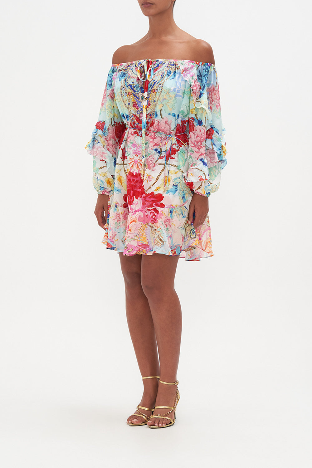 BLOUSON FRILL SLEEVE DRESS GO STAG