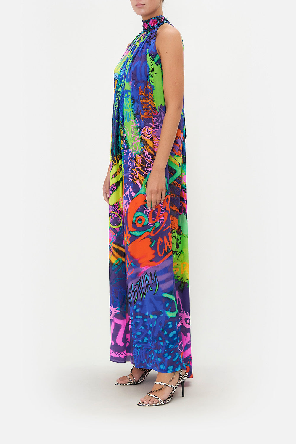 TIE NECK LONG DRESS MOTHER EARTHS ARMY