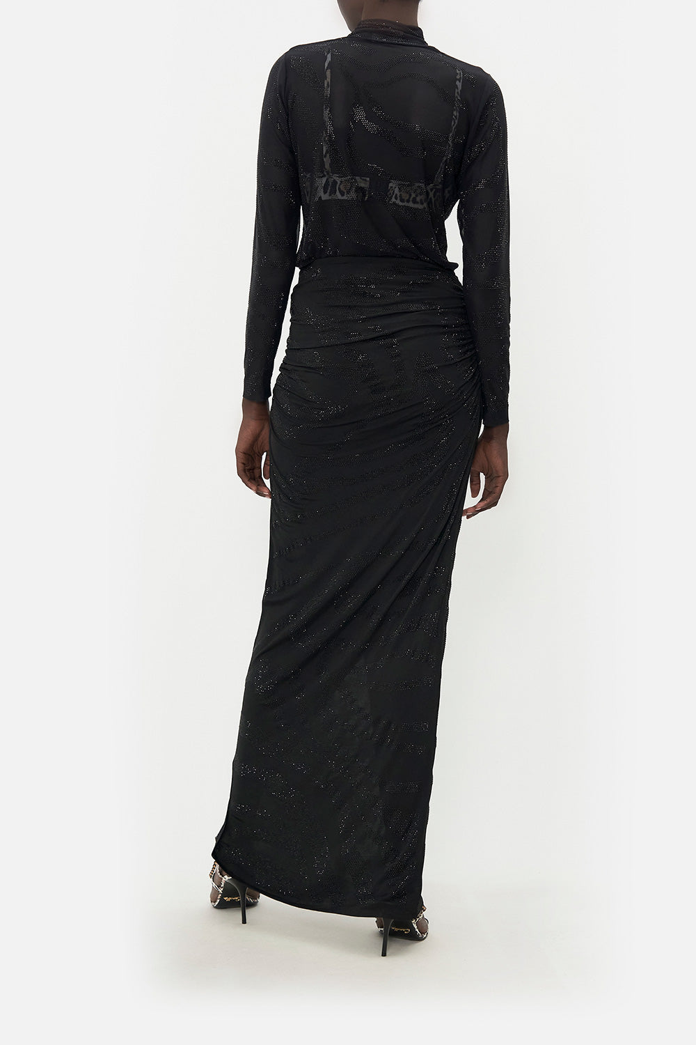 RUCHED SKIRT WITH SPLIT TAME MY TIGER