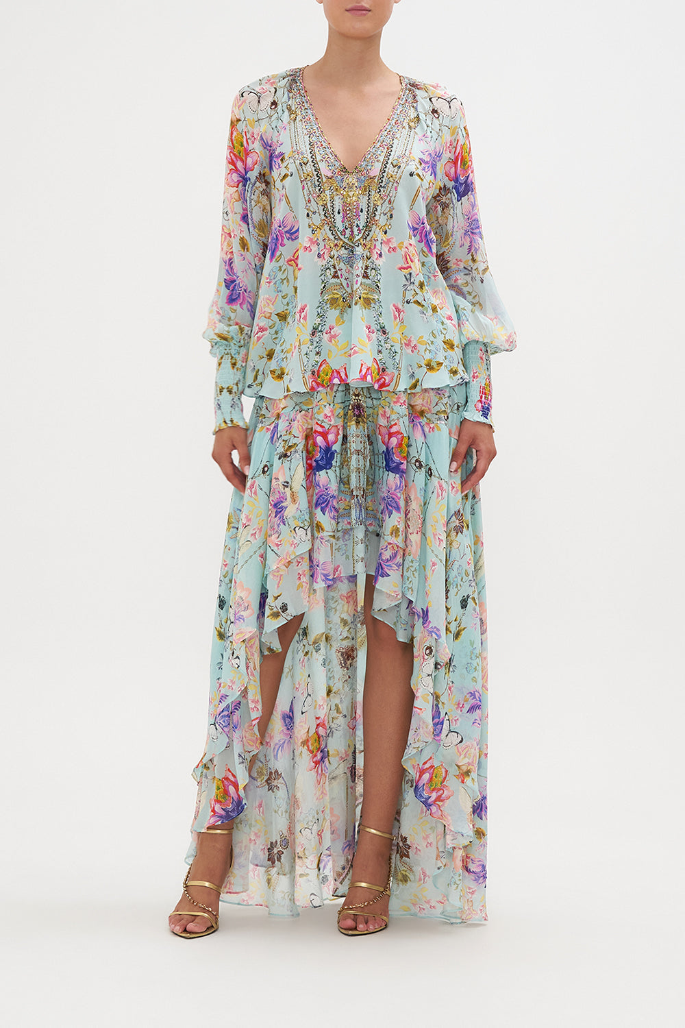 SHIRRED CUFF BLOUSE LOVE WEB