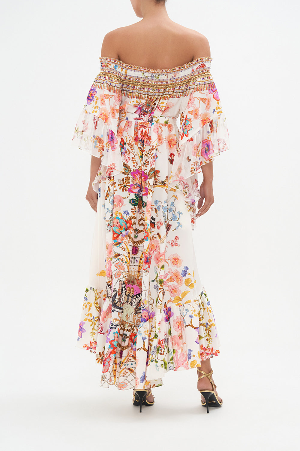 HIGH LOW HEM OFF SHOULDER DRESS SPIDER GIRL