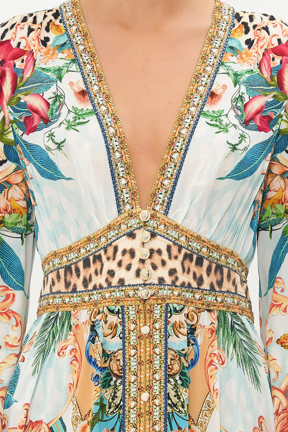 KIMONO SLEEVE DRESS WITH SHIRRING DETAIL ROYALTY LOYALTY