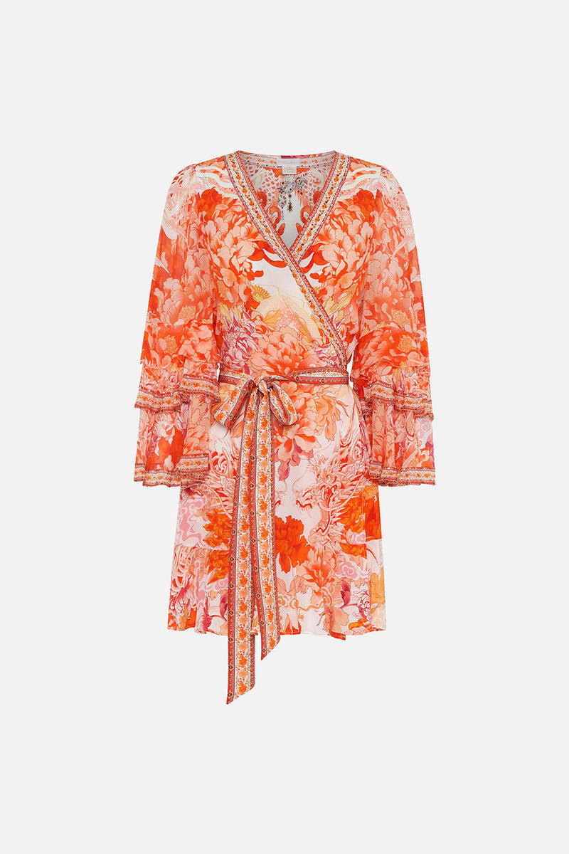 Short Wrap Dress With Ruffle Sleeve| CAMILLA US – CAMILLA