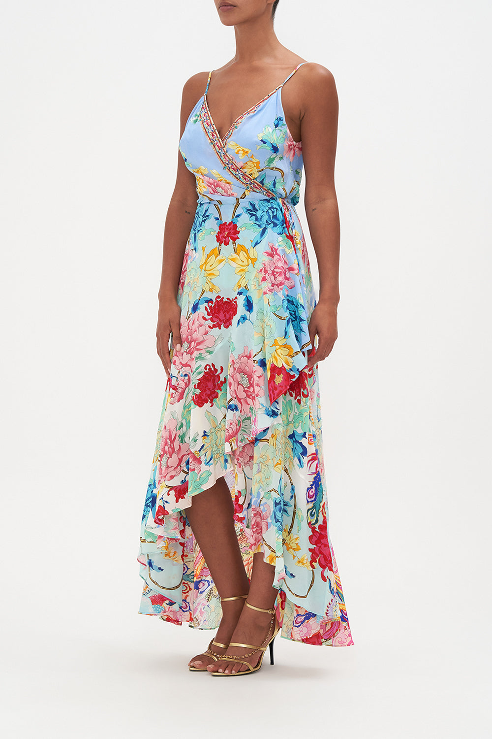 DRAPED FRONT WRAP DRESS GO STAG