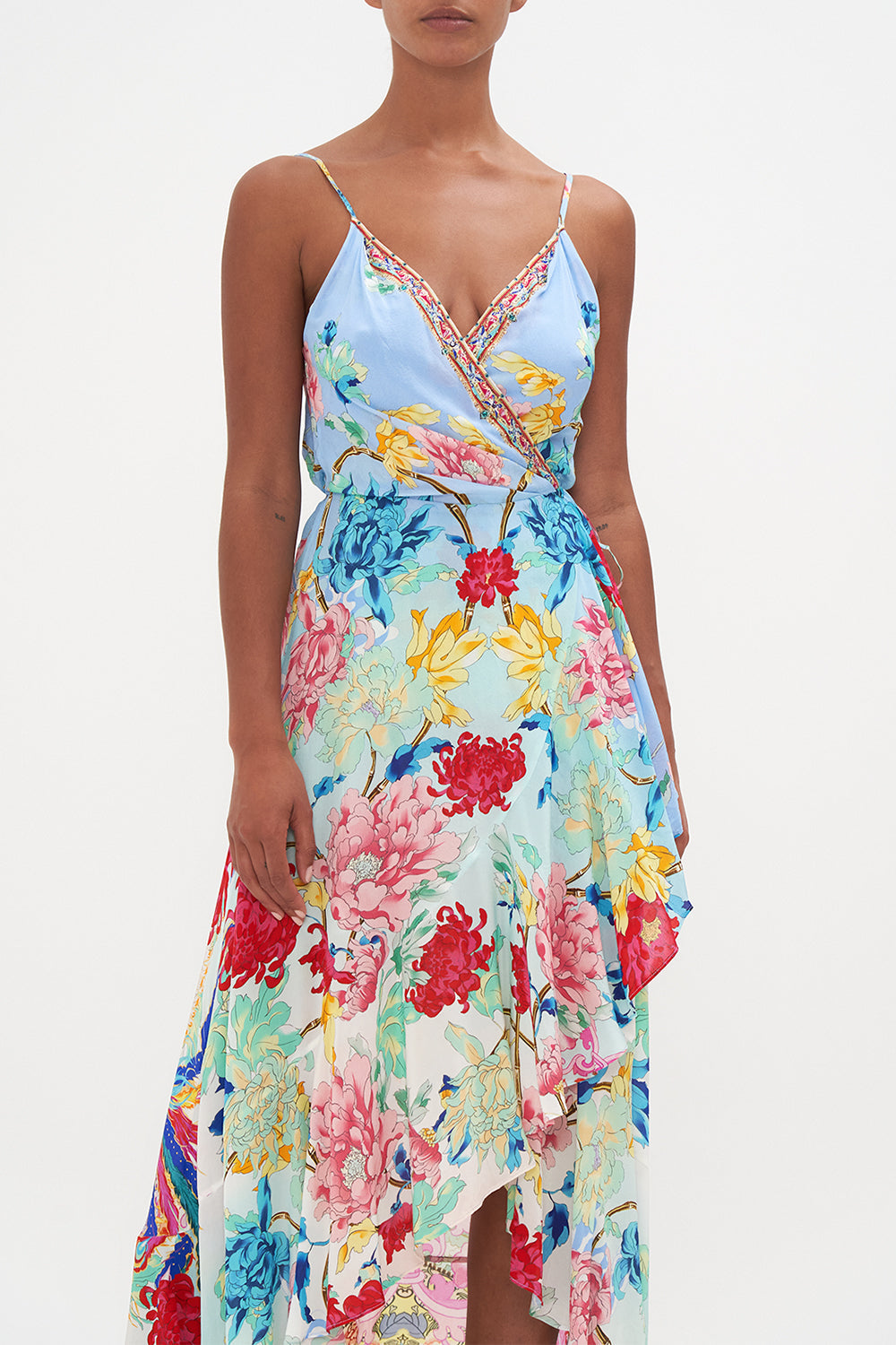 DRAPED FRONT WRAP DRESS GO STAG