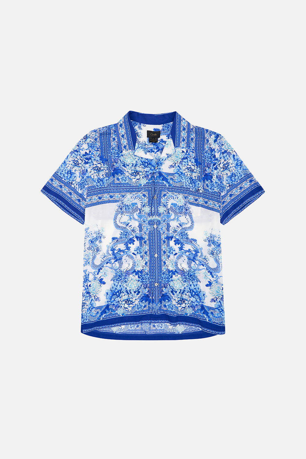 SHORT SLEEVE CAMP COLLARED SHIRT HEART OF A DRAGON