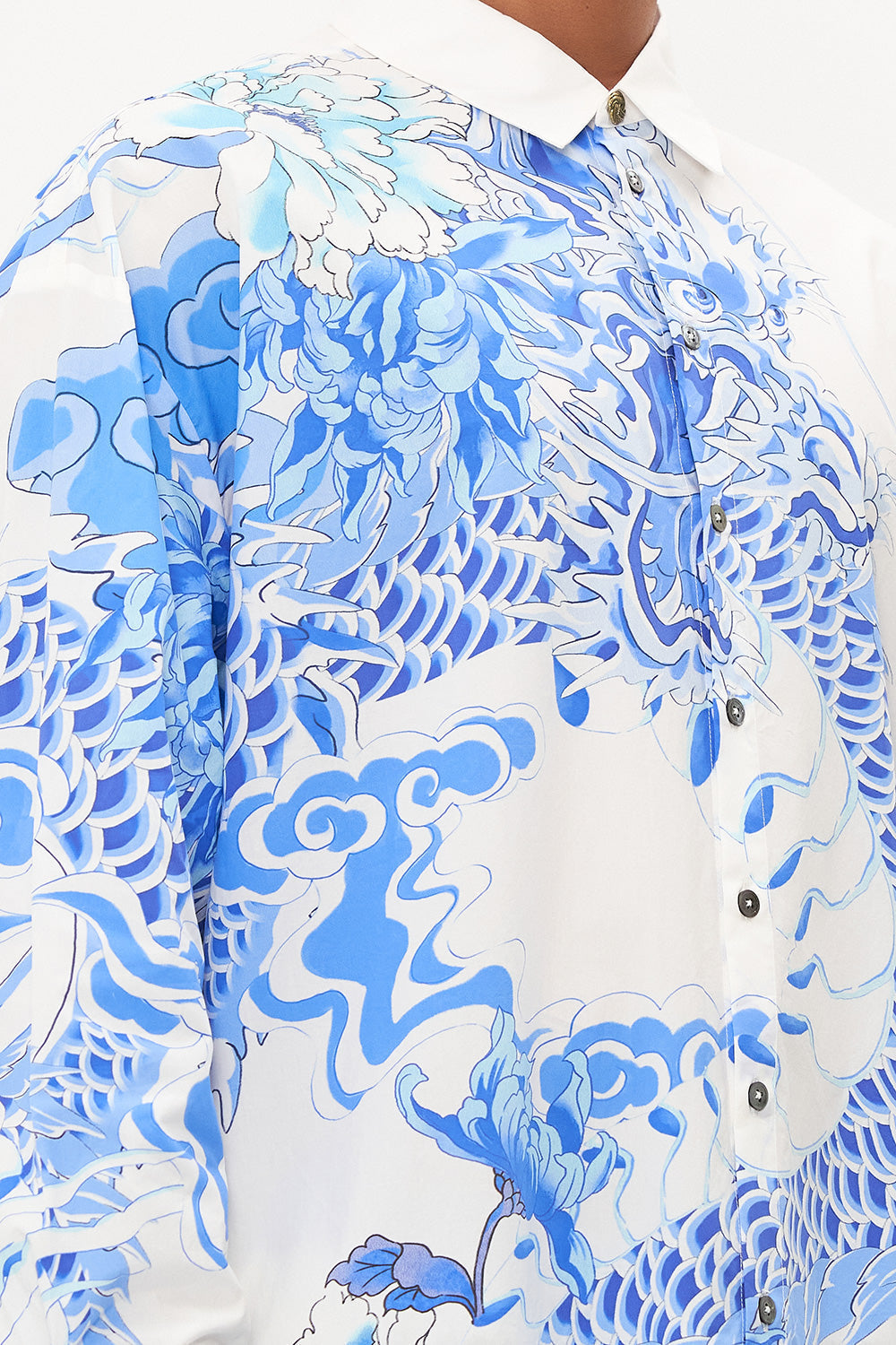 LONG LINE BUTTON UP MANTAN HEART OF A DRAGON