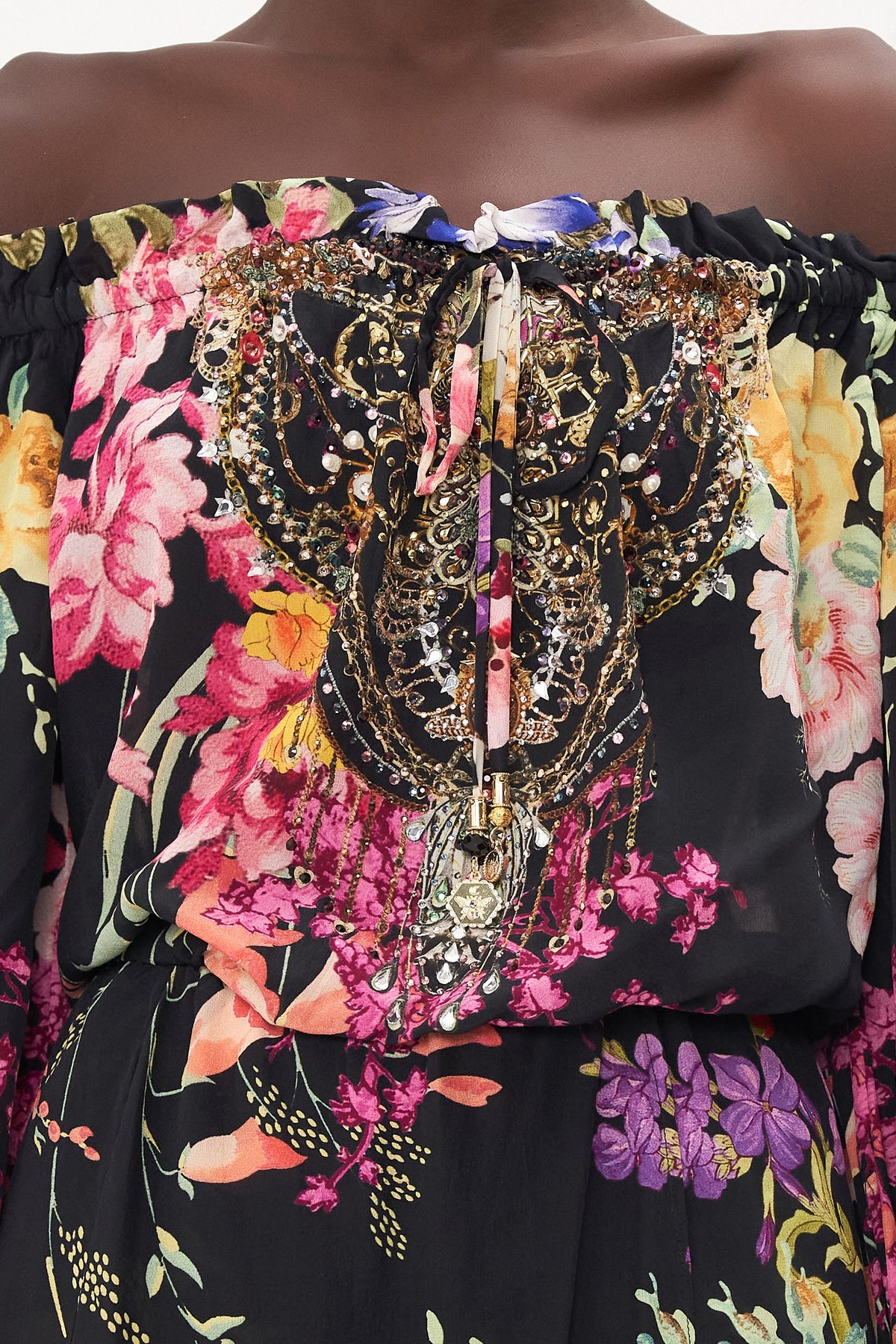 DROP SHOULDER SPLIT DRESS LIBERTINE LADY