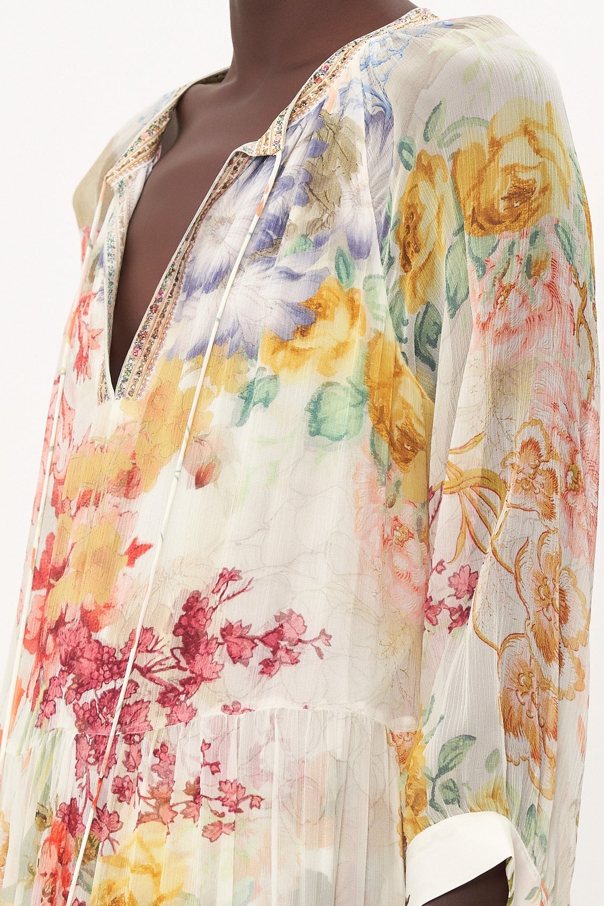 LONG GATHERED PANEL DRESS ROMANTIC RITES